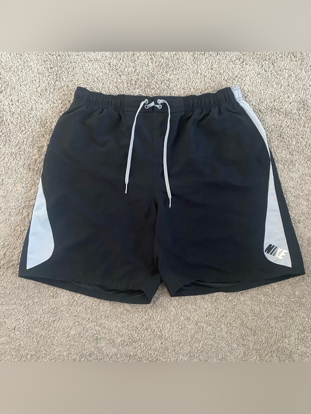 Nike Y2K Black White Swim Trunks Size XL